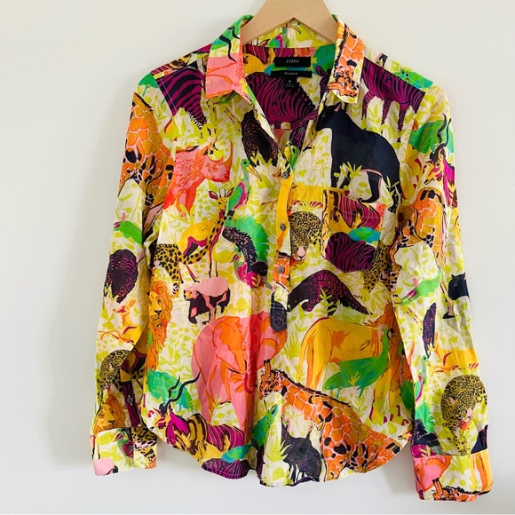 J. Crew Tops - JCREW | Ratti Safari Popover Shirt 🦓